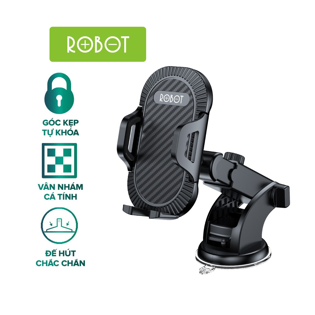 Giá Đỡ Điện Thoại Ô Tô Tự Khóa ROBOT RT-CH12 Tùy Chỉnh Độ Dài - Xoay 360 Độ