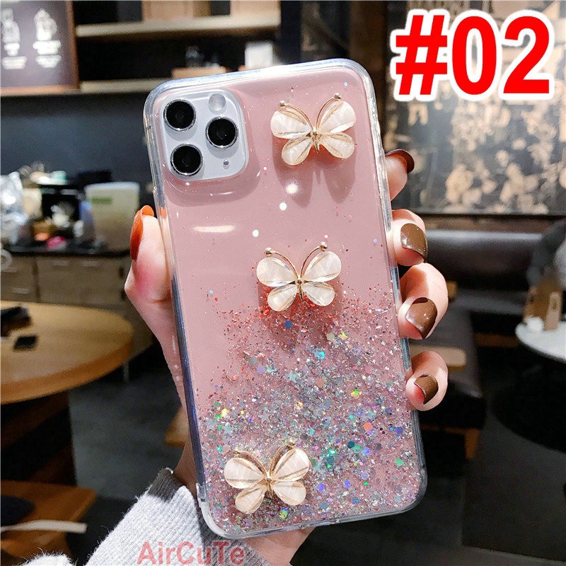 Three butterflies Sky Case SAMSUNG A20/A30 A50/A50S M30/M10S A10 A70 A40 A51(4G) J5 PRIME A80/A90 A10SWith same airbag bracket phone case