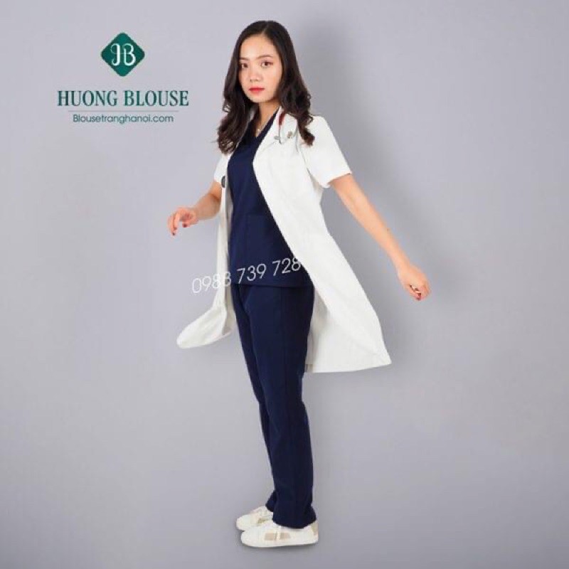 Áo blue bác sĩ, áo blouse phòng thí nghiệm- Blouse trắng hà nội