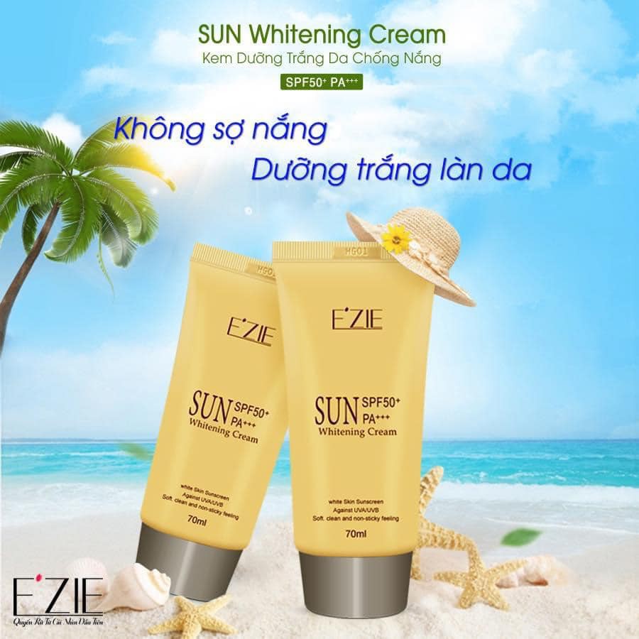 [FreeShip] Kem chống nắng dưỡng trắng da Ezie Sun Whitening Cream SPF50 70ml