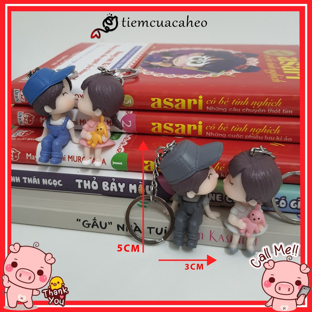 Móc khóa Cặp Đôi Hôn Nhau, keychain cartoon couple cute hot trend Tiệm Của Cá Heo