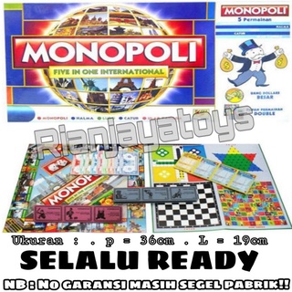 Image of Monopoly 5 in 1 (Monopoli, Ludo, Ular Tangga, Catur, Halma)