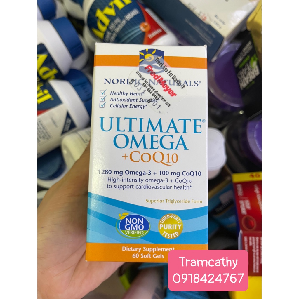 Viên uống dầu cá Omega và CoQ10 Nordic Naturals tăng cường sức khỏe tim mạch.