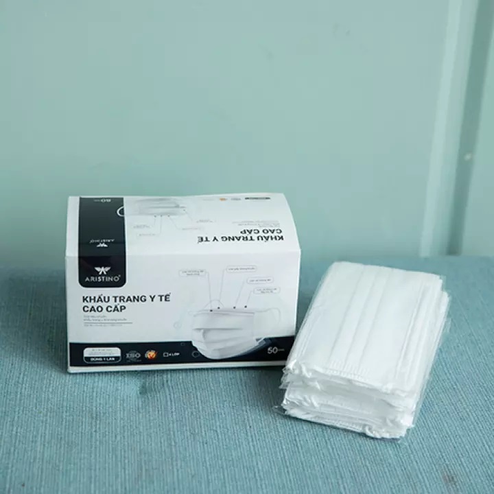 [Mã LIFE1404ALL50K giảm 10% đơn 200K] Combo 5 khẩu trang y tế ARISTINO 4 lớp kháng khuẩn