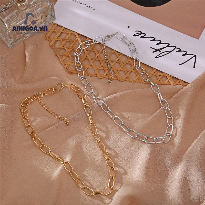 ✨✨Vòng cổ dạng chuỗi xích màu vàng phong cách punk thời thượng dành cho nữ