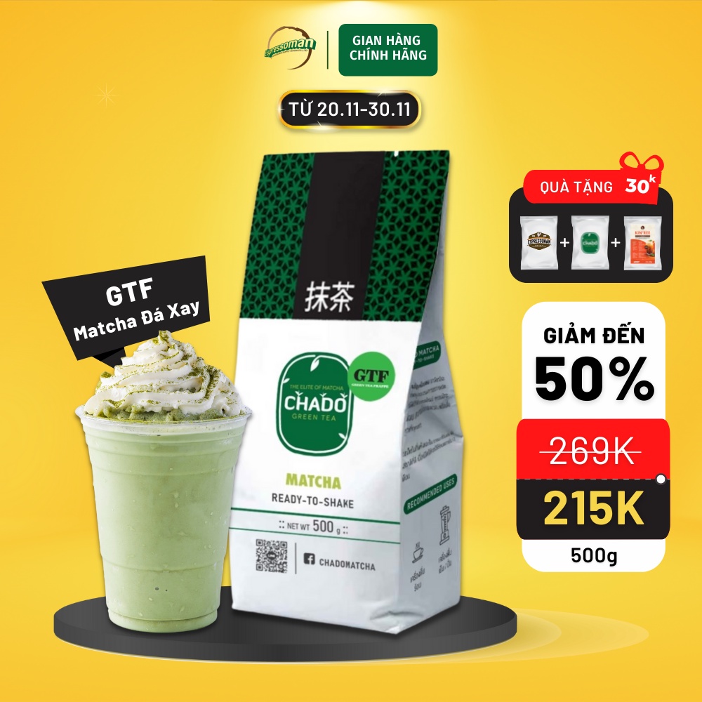 GTF-Green Tea Frappe - 500g - Matcha Kyoto Nhật Bản - Frappe - Nguyên Liệu Pha Chế - Thức Uống - Trà Xanh