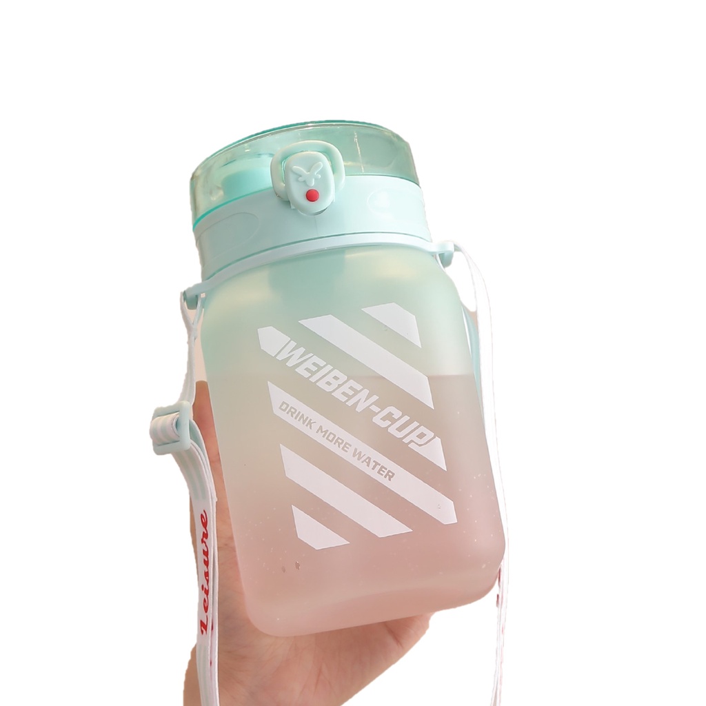 Bình nước vuông 1200ml màu sắc năng động