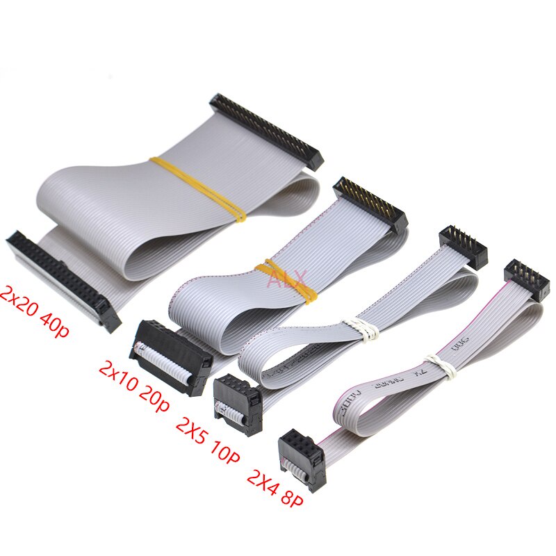 2PCS FC-FD DC4 2.54MM pitch male to female connector 8/10/16/20/40 PIN 20CM 30CM Flat Ribbon DOWNLOAD Data Cable IDC BOX HEADER