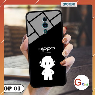 Ốp lưng Oppo Reno-lưng kính in logo hãng điện thoại