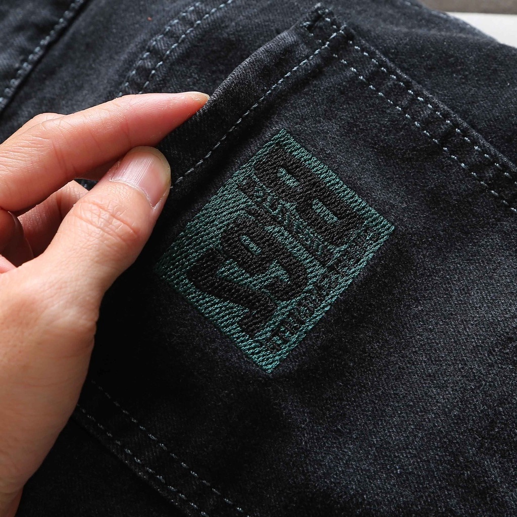HCM️⚡ Quần Jean Dài, Quần Jean Nam Thêu Logo Màu Xám Dành Cho Nam Và Nữ Mina_fashion