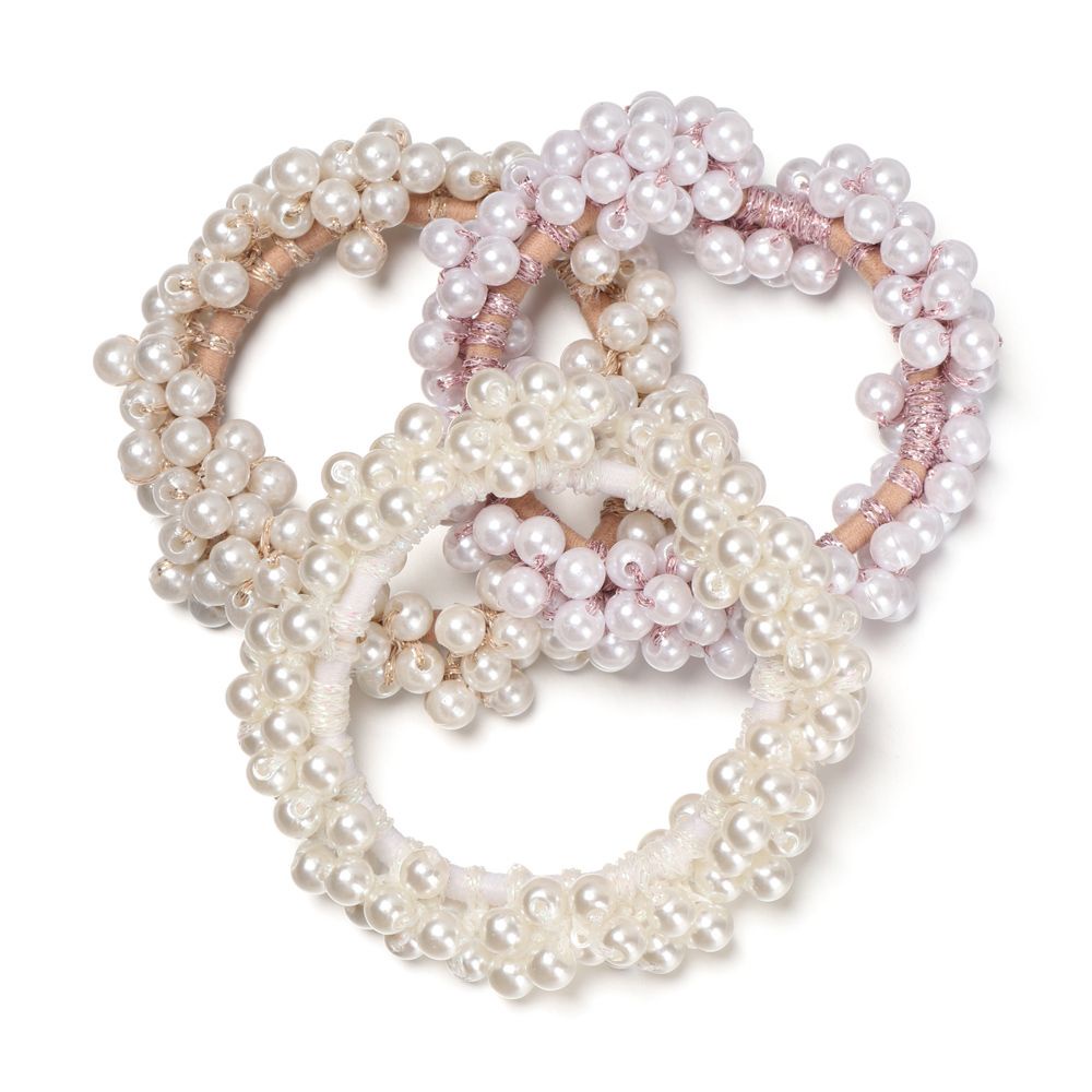 Dây cột tóc co giãn đính hạt ngọc trai giả thời trang xinh xắn