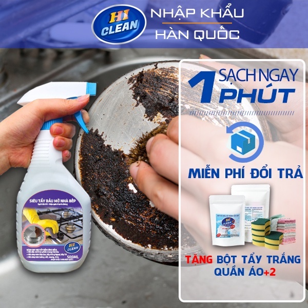 Tẩy Dầu Mỡ Nhà Bếp Hiclean, tẩy dầu mỡ trên máy hút mùi 500ml - Nhập Khẩu Hàn Quốc