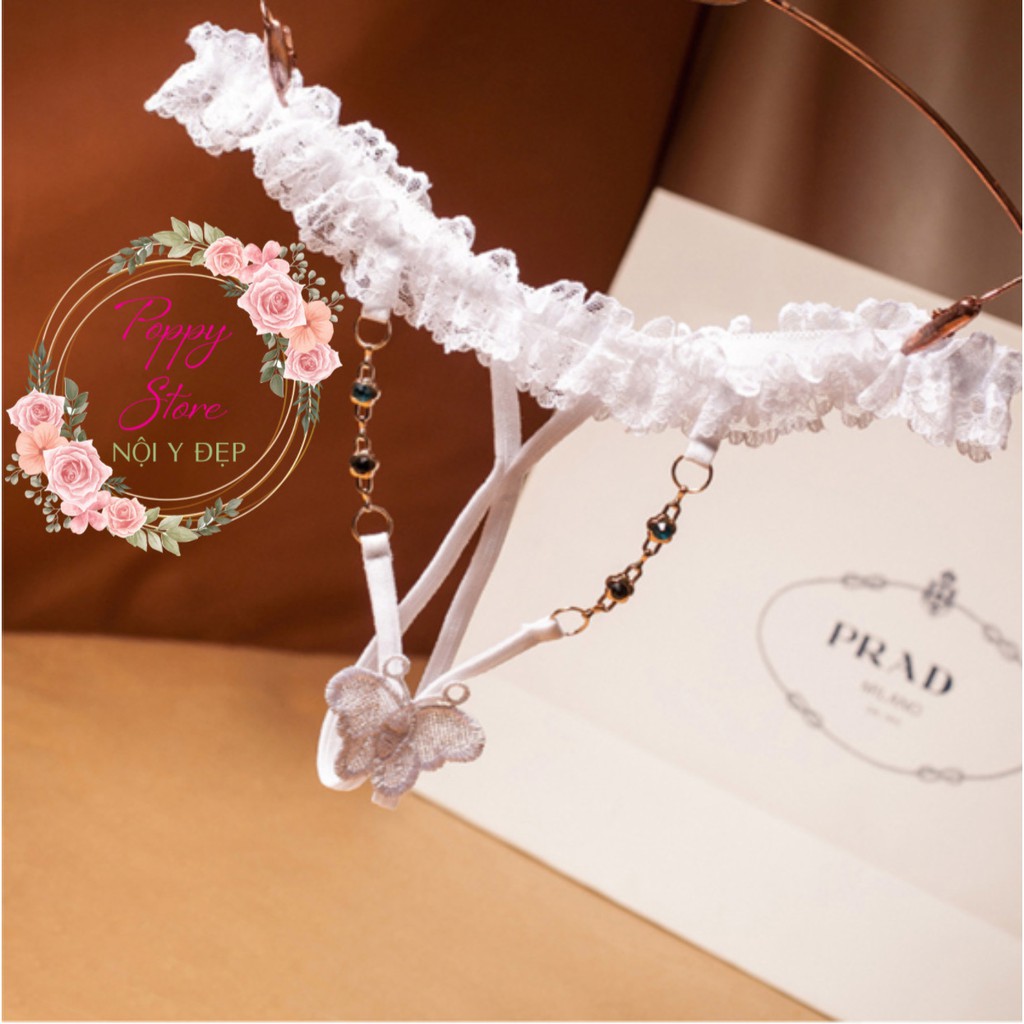 Quần lót nữ xẻ đáy - lọt khe - trang trí kim cương nổi bật ⚡Mã AT41 / CHE TÊN SẢN PHẨM⚡ thiết kế ren mềm mại quyến rũ