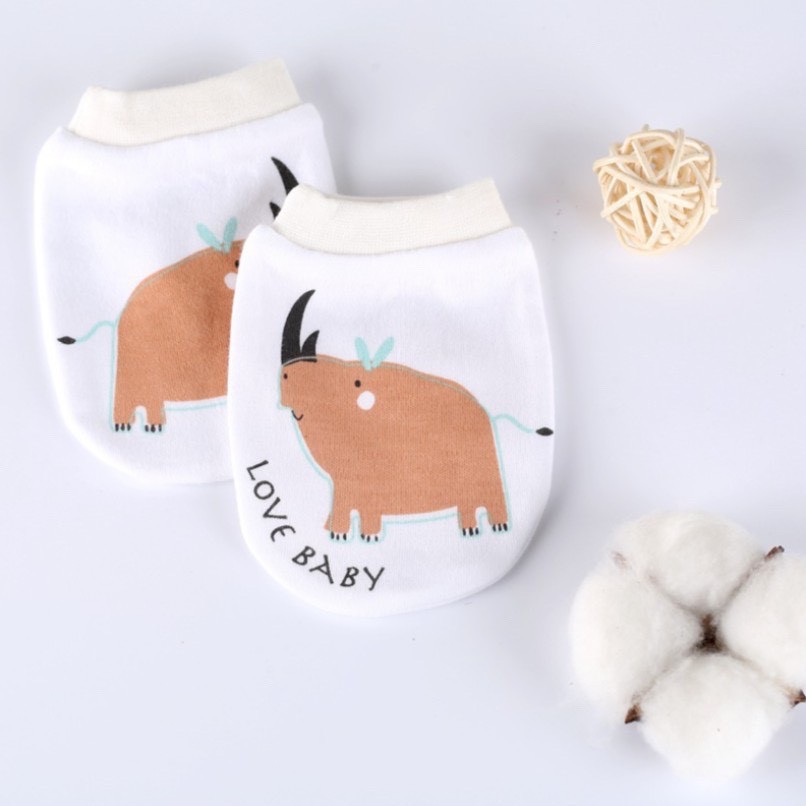 Bao tay cho bé sơ sinh cao cấp dây nơ rút tiện lợi dễ thương, chất liệu cotton dày dặn