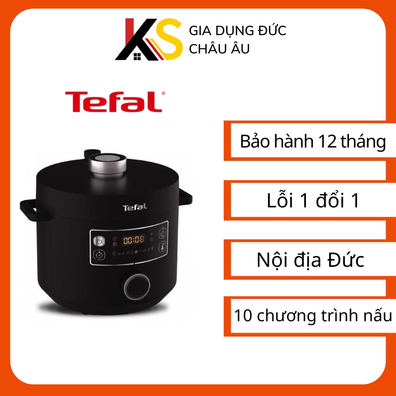 [Hàng Đức] Nồi áp suất đăng Tefal CY754830 Turbo Cuisine 5,0 L, 10 chương trình nấu