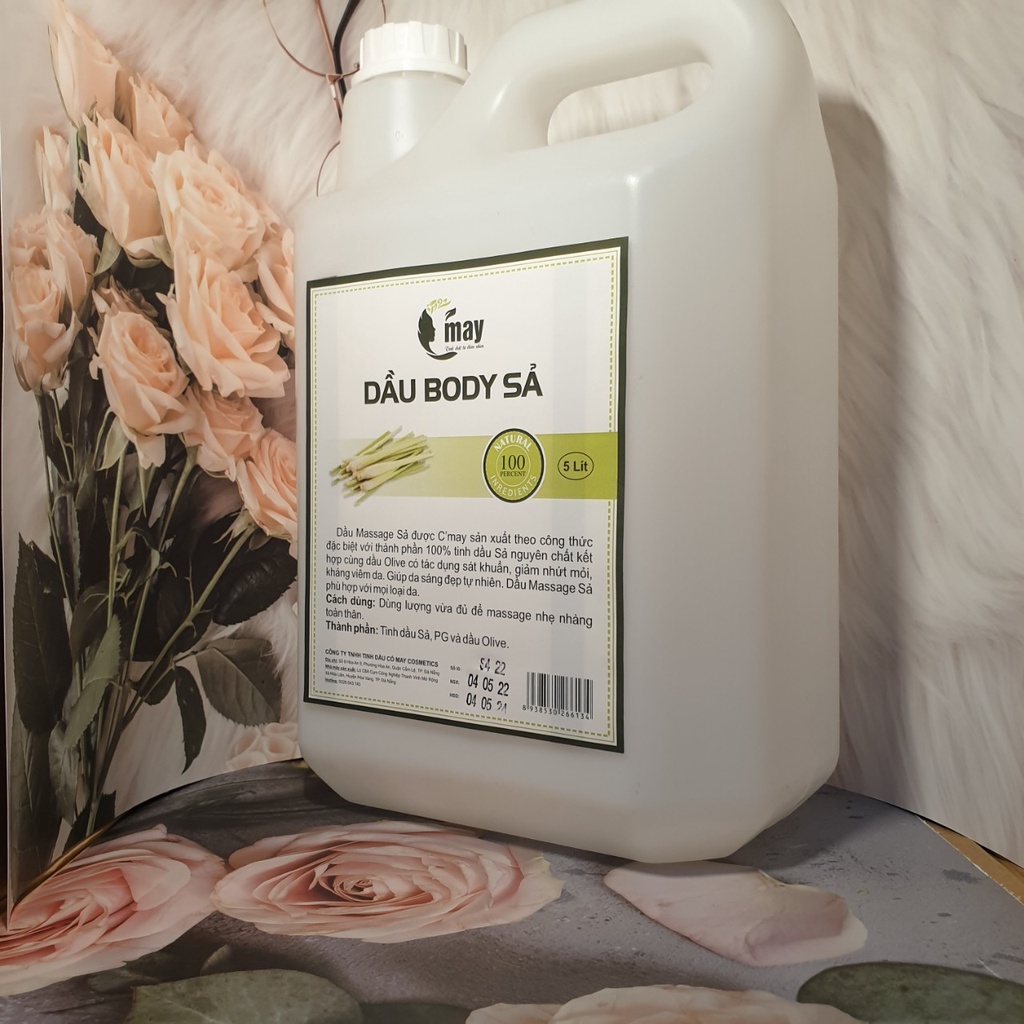 Dầu Massage Body Hương Sả 5 Lít, Giảm Nhứt Mỏi, Làm Đẹp Da, Mùi Hương Dễ Chịu