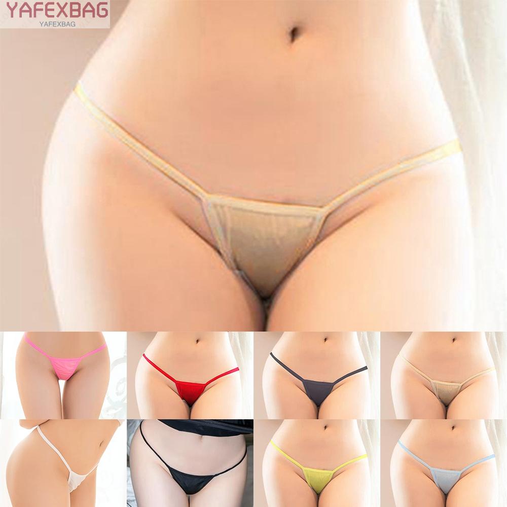Women Sexy Oil Shiny V-string Briefs Panties Thongs G-string Lingerie Underwear