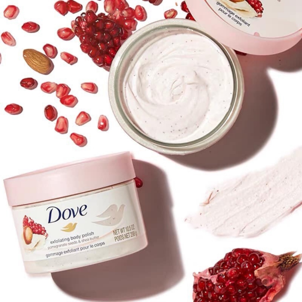 Tẩy da chết Dove Exfoliating Body Polish 225ml bản Đức, tẩy tế bào chết body