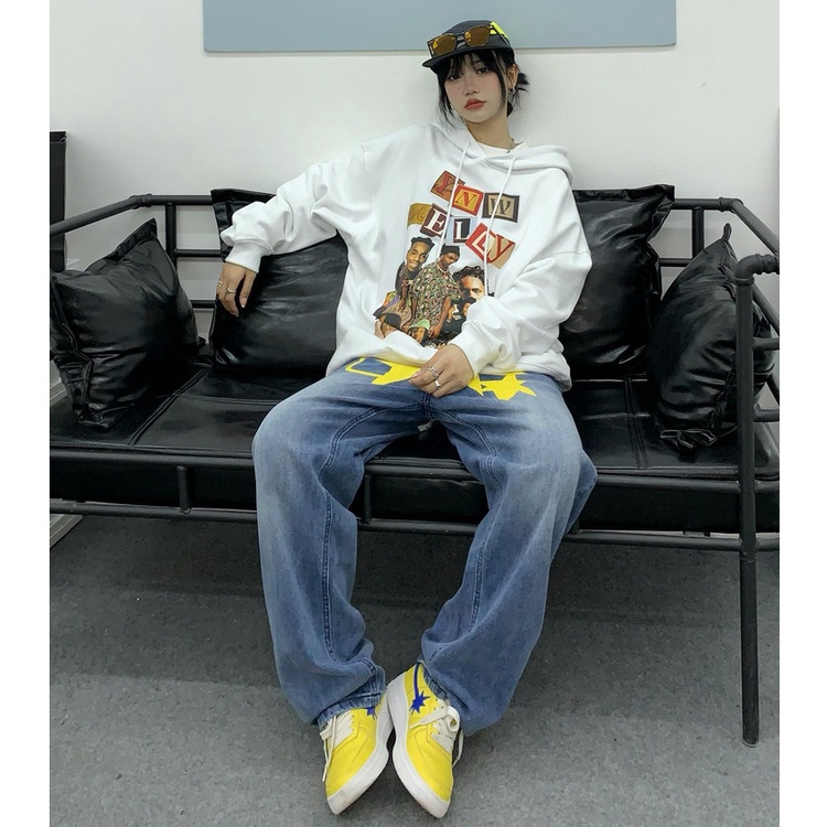 Thời Trang Áo Hoodie Tay Dài Dáng Rộng In Hình Nhân Vật Phong Cách Hip Hop Hàn Quốc | BigBuy360 - bigbuy360.vn