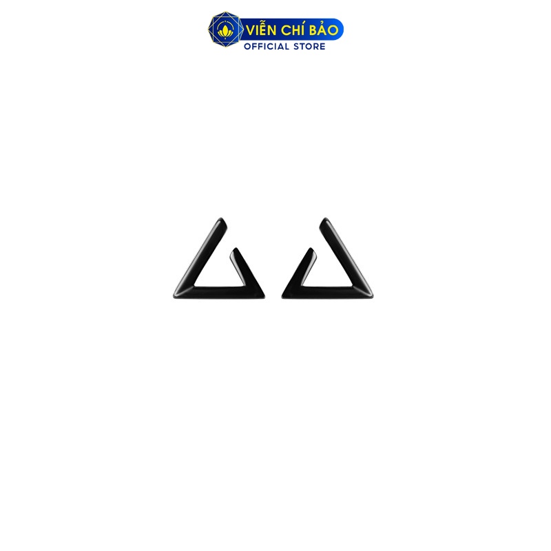 Bông tai bạc nữ tam giác đen chất liệu bạc 925 thời trang phụ kiện trang sức nữ Viễn Chí Bảo E046x