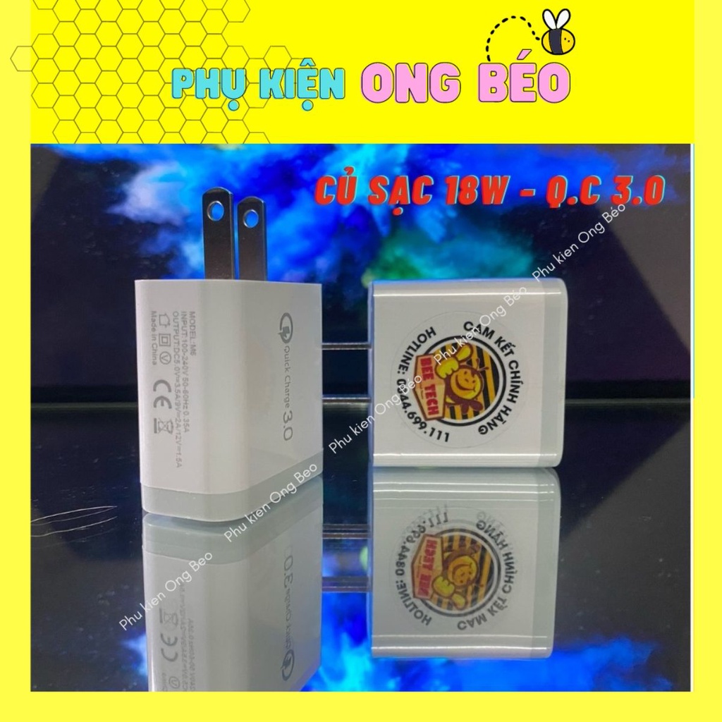 Củ sạc 18w, cốc sạc nhanh Quick charge 3.0 cho mọi loại điện thoại - phukien_ongbeo