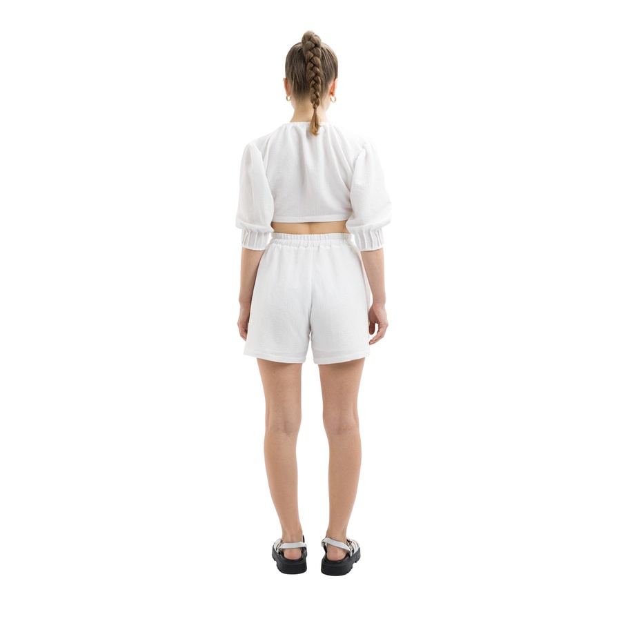 Là min - Áo White Patterned Shirt