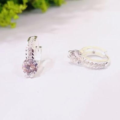 Khuyên tai bạc ta thả đá trắng siêu lấp lánh