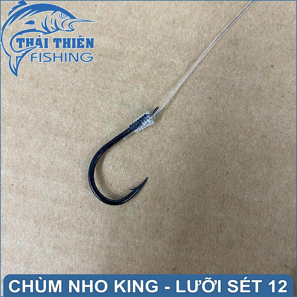 Lưỡi Câu Cá Chùm Nho King 4, 6, 8 Sét Nhật Số 12 Dùng Câu Cá Tra, Chim