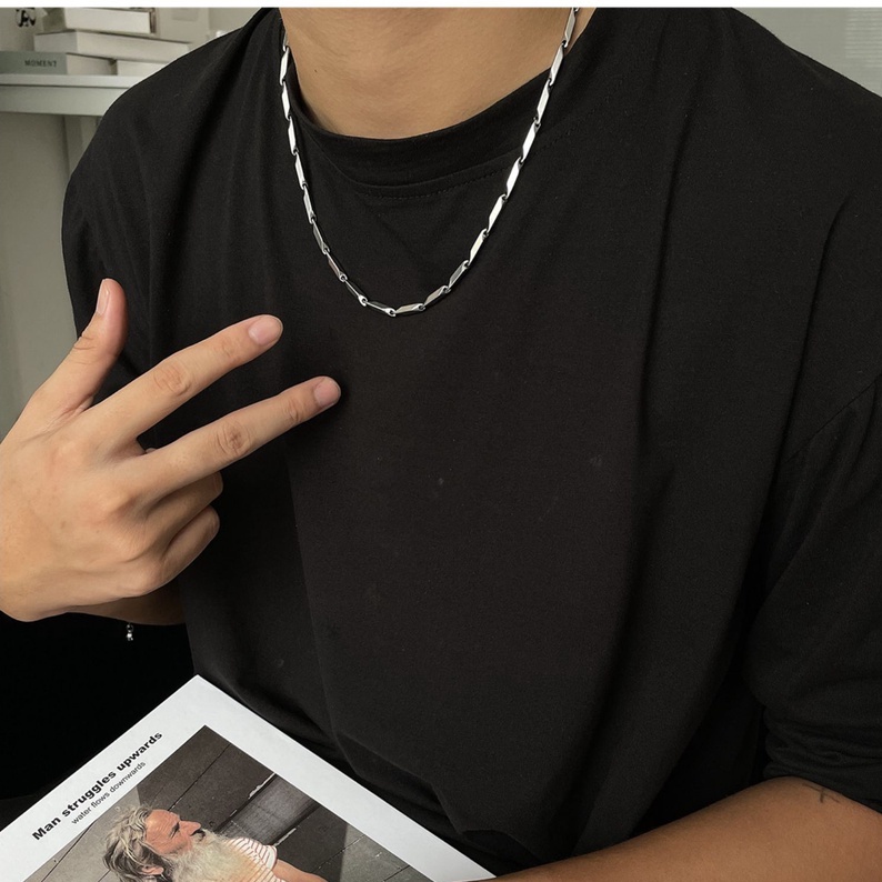 Vòng cổ Nam Nữ Unisex Xích Trơn Basic Màu Bạc Cá Tính Dây Chuyền Cho Nam Nữ Merin Accessories Chất Liệu Inox Không Gỉ