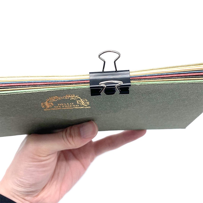 Kẹp Giấy/Kẹp Giấy Màu Đen Bằng Kim Loại Gấp Lại Được Kích Thước Vừa Dùng Cho Văn Phòng/Trường Học/Nhà Ở
