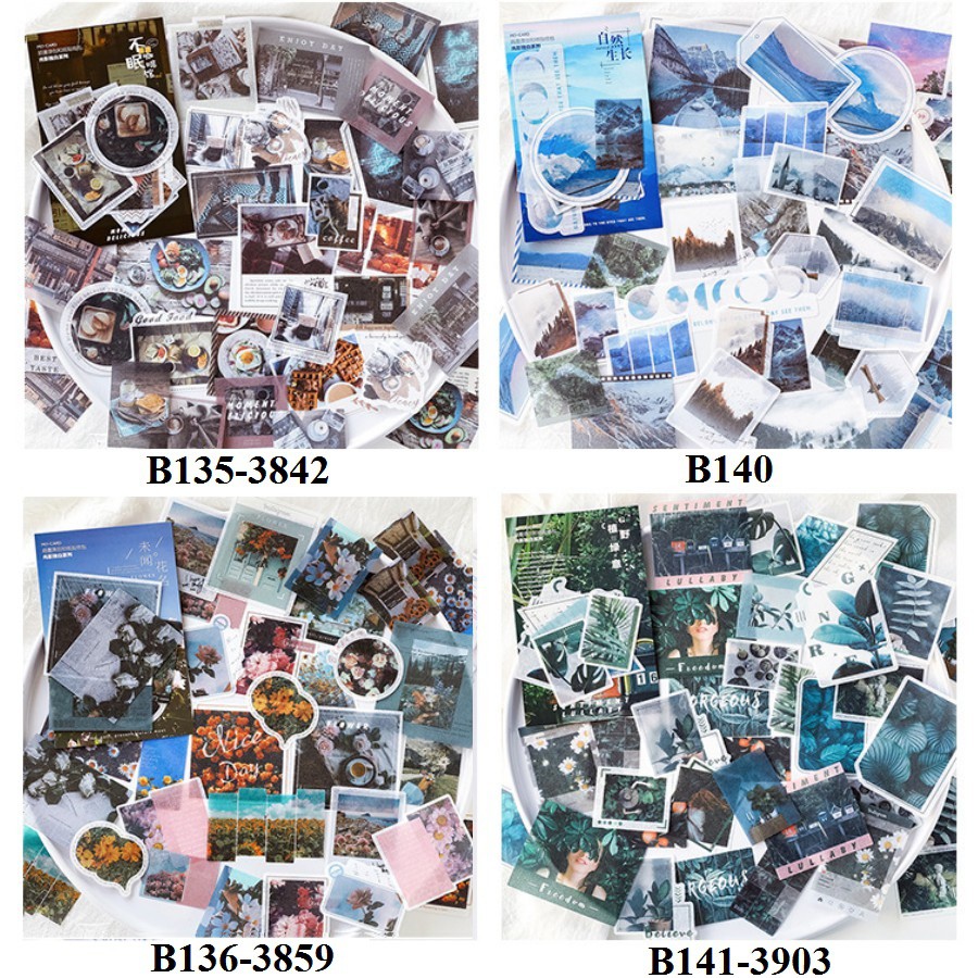 Hình dán trang trí Mo Card 40 miếng