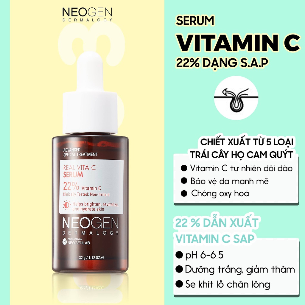 Serum Vitamin C 22% NEOGEN Tinh Chất NEOGEN DERMALOGY REAL VITA C SERUM