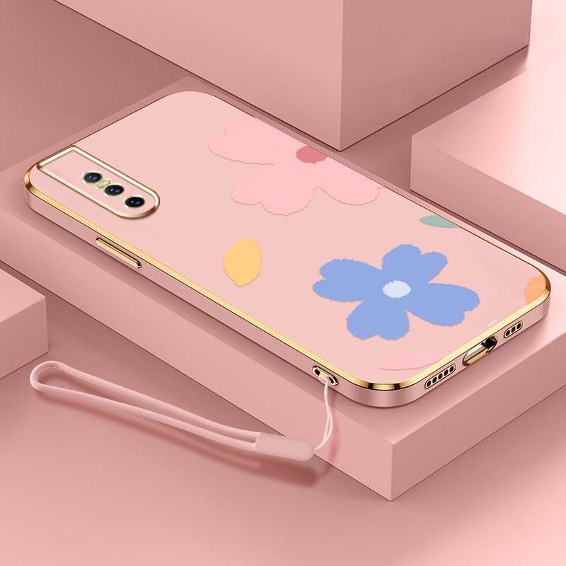 Ốp Điện Thoại TPU Silicone Mềm Mạ Điện Họa Tiết Hoa Đơn Giản Cho VIVO V15 V17 V19 NEO V15 Pro