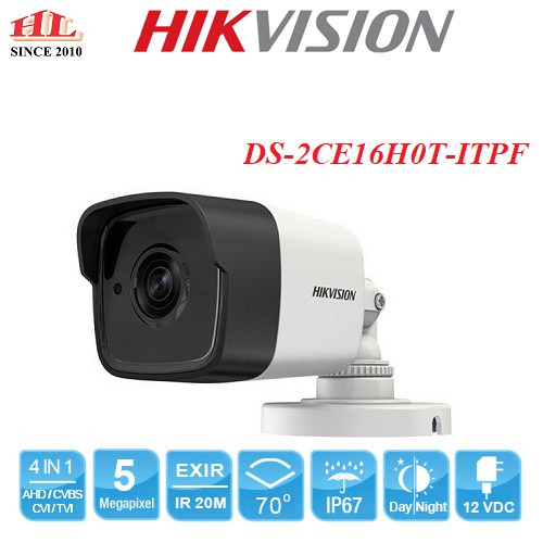 Camera HDTVI  Hikvision DS-2CE16H0T-ITPF 5MP  hàng chính hãng bảo hành 2 năm