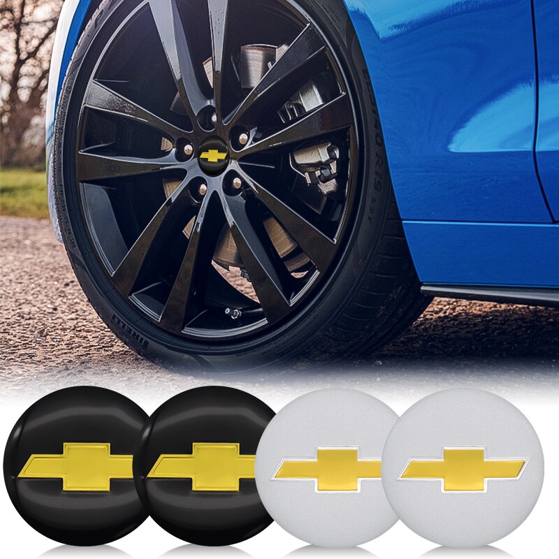 Set 4 Miếng Dán Logo 56mm Trang Trí Bánh Xe Ô Tô Chevrolet Cruze Spark Aveo Captiva Trailblazer Colorado Orlando Acorios