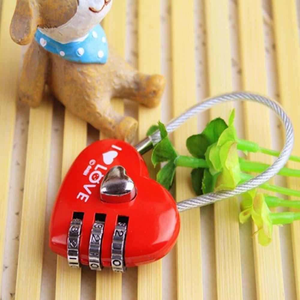 BACK2LIFE Ổ Khóa Mật Khẩu Mini Bằng Hợp Kim Hình Trái Tim Dễ Thương
