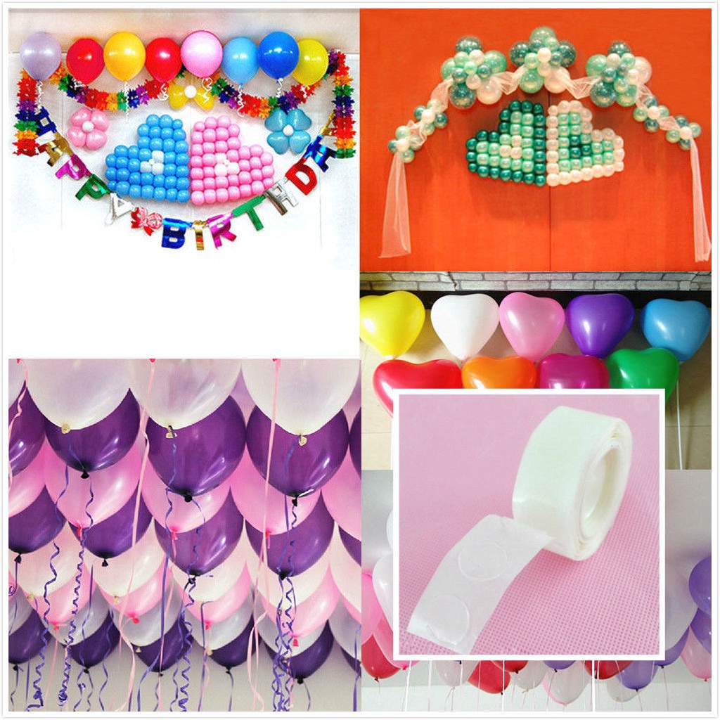Set 2 Cuộn 100 Miếng Dán Hai Mặt Tự Dính Trang Trí Bong Bóng