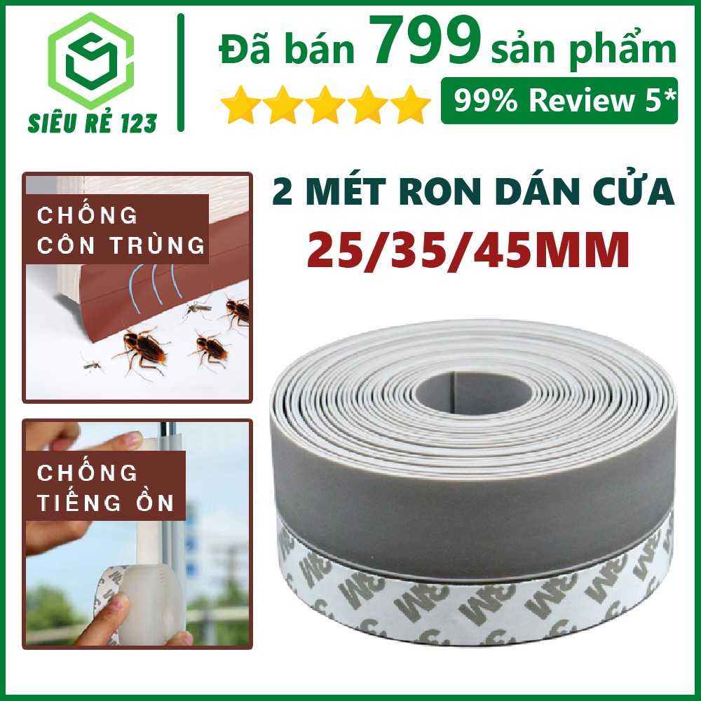 2 Mét Ron Cửa Cao Su Chắn khe hở  Gioăng, Thanh Dán Chân Cửa 3M Chống Bụi, Nước, Giảm Tiếng Ồn, Giữ Nhiệt Điều Hòa