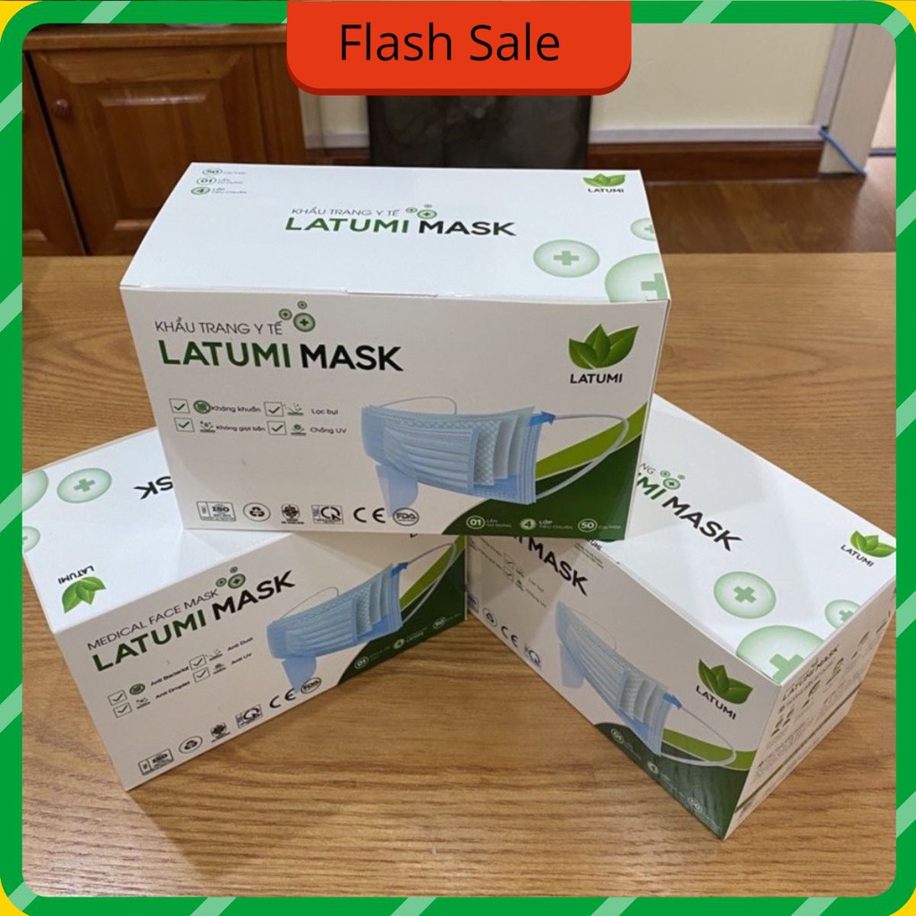 1 Thùng Khẩu Trang Y Tế LATUMI Kháng Khuẩn loại bỏ 100% Vi Khuẩn bongbong_store00