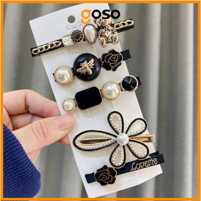 [GOSO] Kẹp Tóc Đính Đá Nhiều Mẫu Dành Cho Nữ (Set 5 Cái)