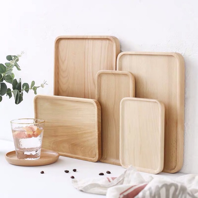 khay gỗ decor, khay gỗ đựng thức ăn cao cấp - 6 loại kích thước