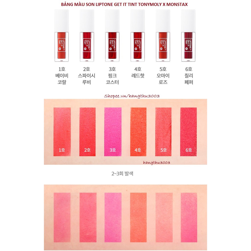 [NEW] Son Tint Chuẩn Lì Lâu Trôi Liptone Get It Tint S Tonymoly | BigBuy360 - bigbuy360.vn