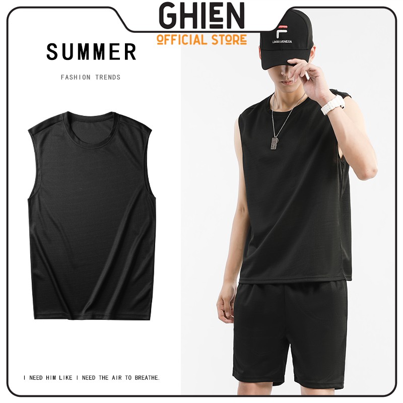 Áo Thun ba lỗ UMAD basic cổ tròn TankTop form rộng sát nách tập gym co giãn mùa hè