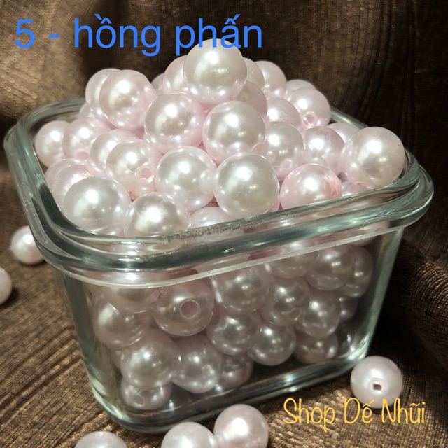 30 Hạt Trai Nhựa 12mm (Nhóm Màu Đỏ - Cam - Vàng - Hồng - Tím)