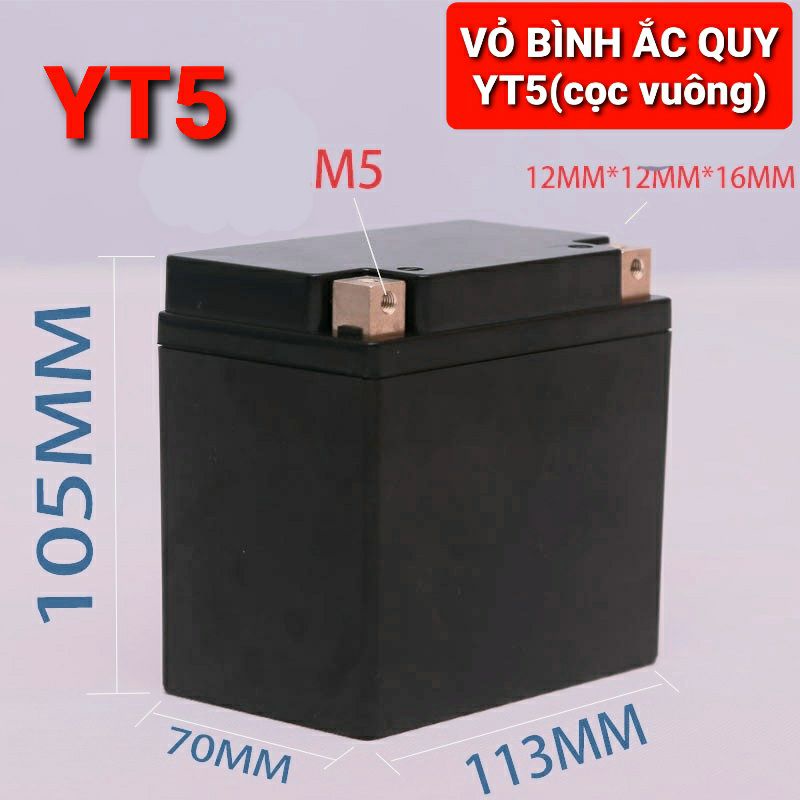Achun.vn - VỎ BÌNH ẮC QUY XE MÁY  - NHỰA ABS CHỐNG CHÁY YT4/YT5...