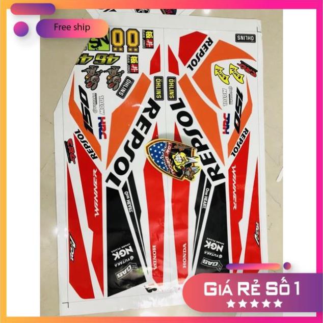Tem xe winner Repsol dán xe trắng