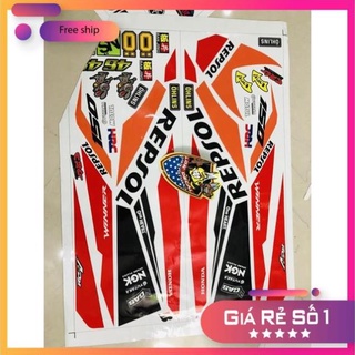 Tem xe winner Repsol dán xe trắng