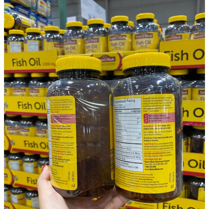 Dầu Cá Fish Oil Omega 3 NATURE MADE 1200mg 200 Viên Của Mỹ