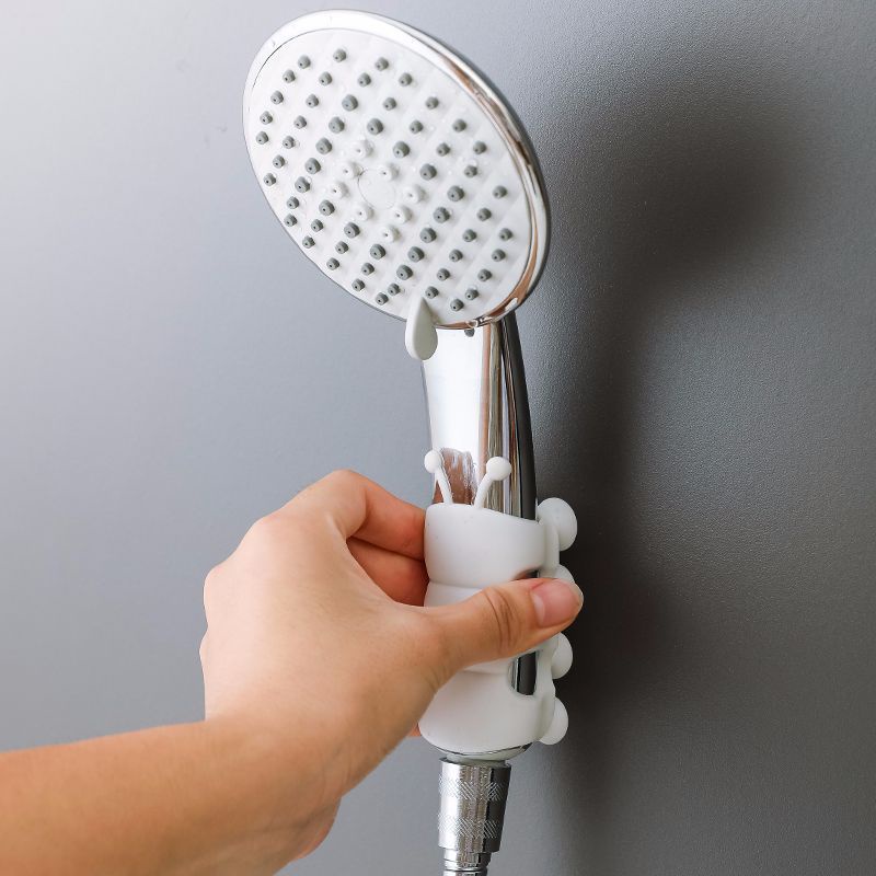 Giá giữ vòi hoa sen kiểu cốc hút cố định không cần khoan lỗ thiết kế sâu bướm đáng yêu dành cho phòng tắm