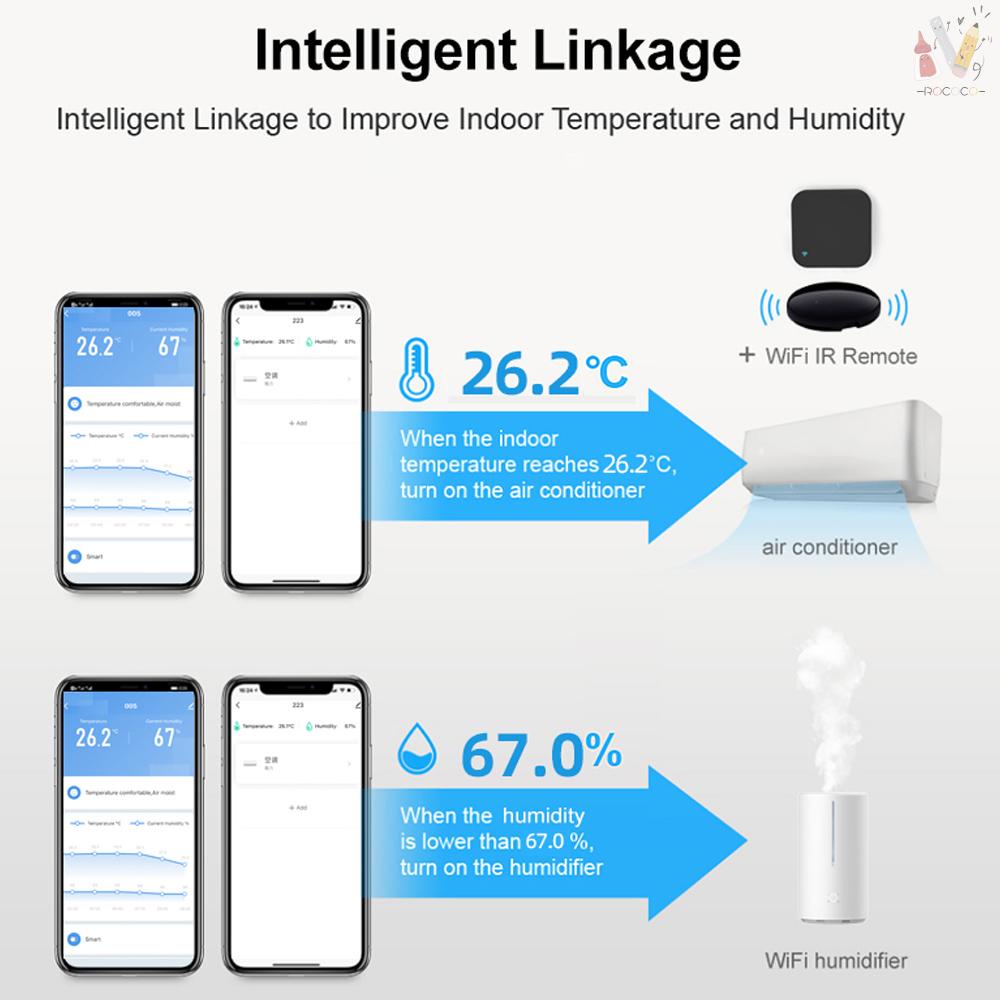 Cảm biến thông minh Tuya WiFi LCD USB °F / F°Cảm biến nhiệt độ / độ ẩm thông minh cho Alexa Google Home